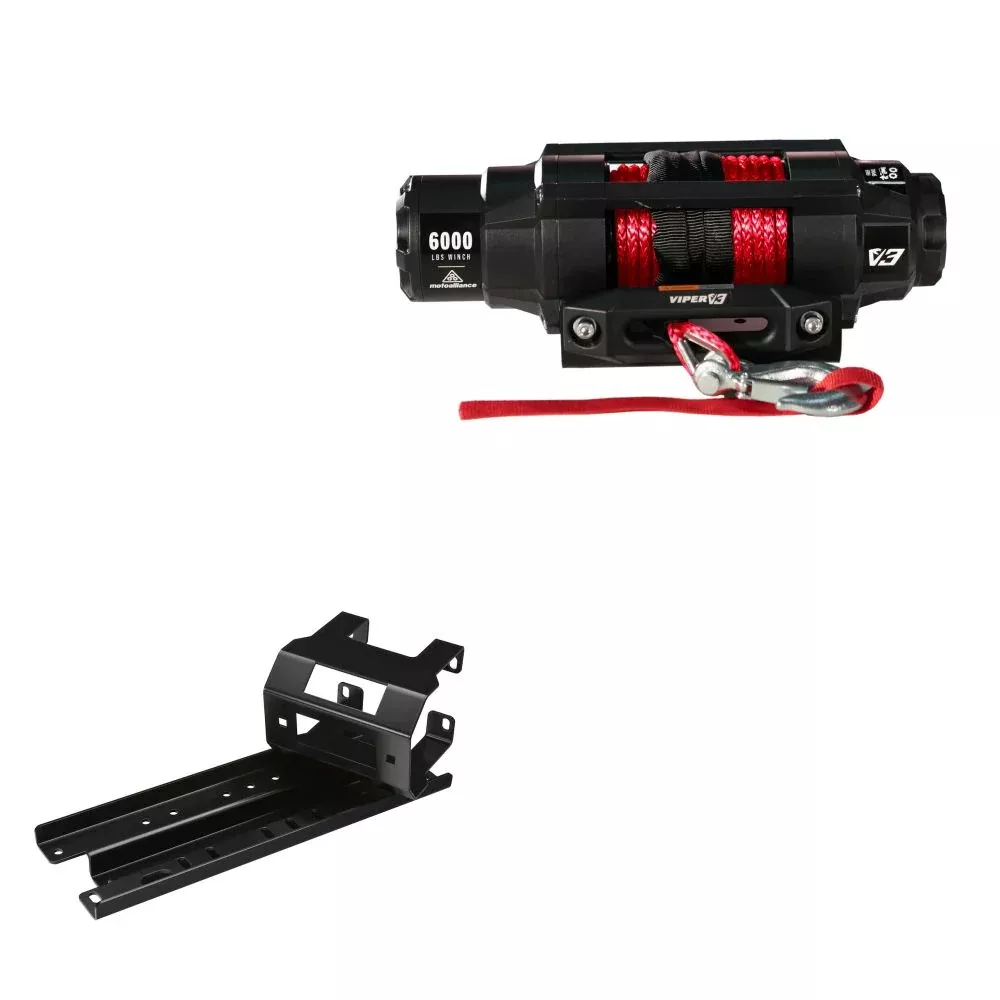 Viper 6000lbs V3 Winch Red Rope With Mount For Polaris Sportsman 800 Big Boss 2010