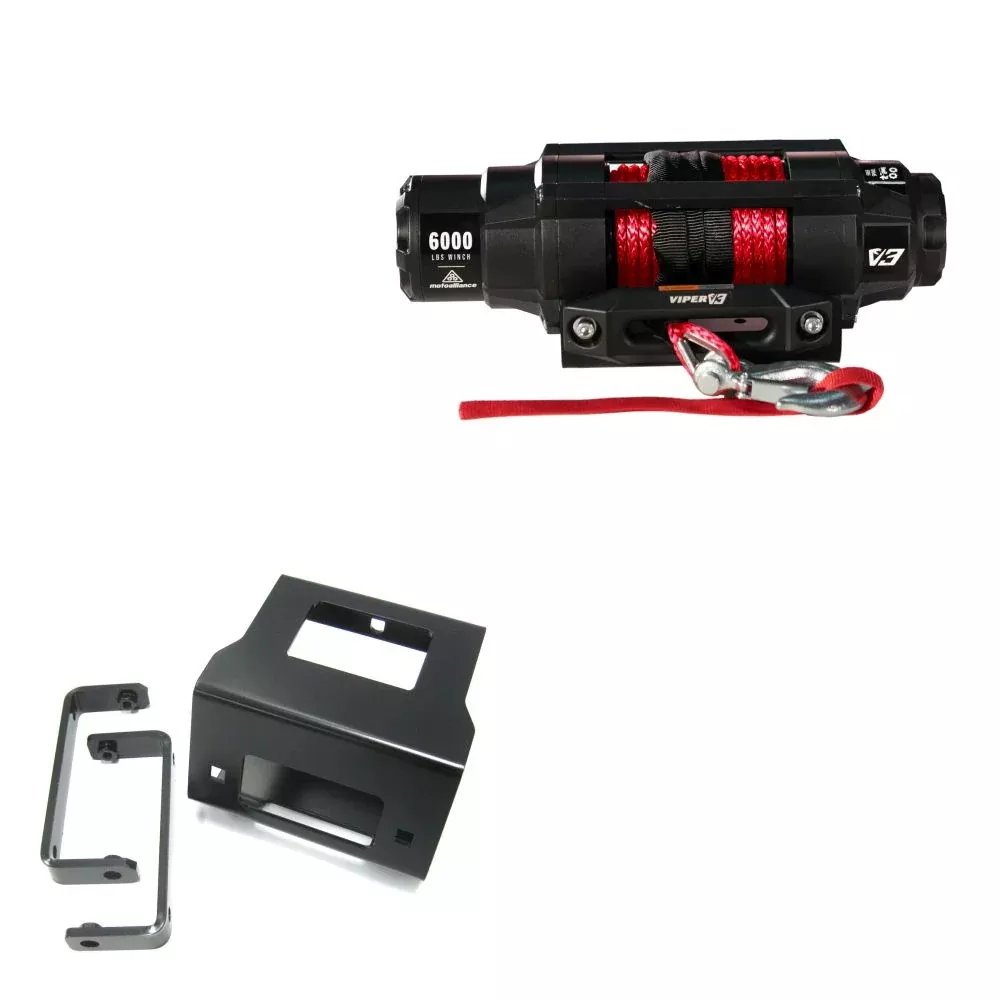 Viper 6000lbs V3 Winch Red Rope With Mount For Polaris Sportsman 850 2015-2020