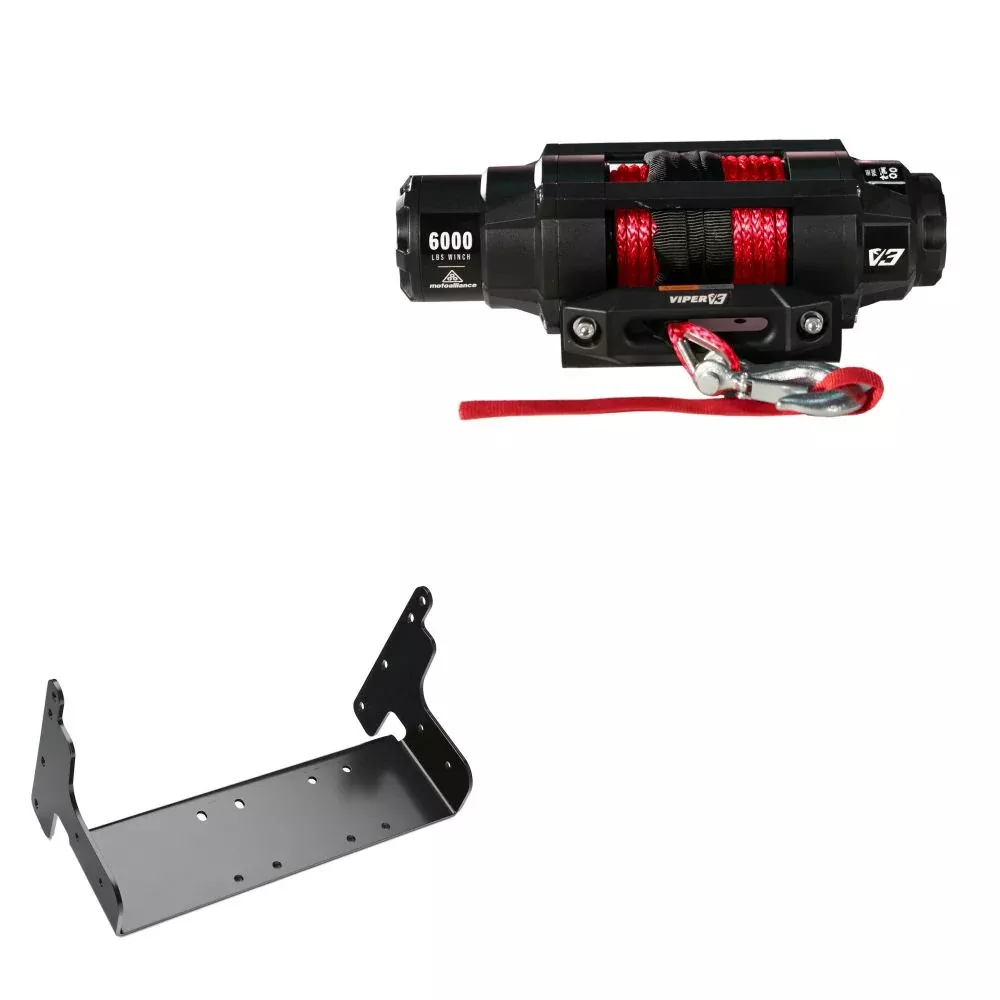 Viper 6000lbs V3 Winch Red Rope With Mount For Polaris Xpedition 325 2000-2002