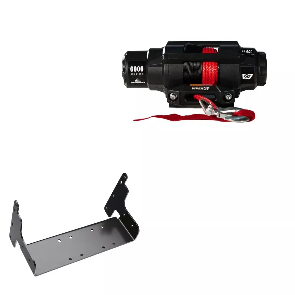 Viper 6000lbs V3 Winch Red Rope With Mount For Polaris Xplorer 300 1996-1999