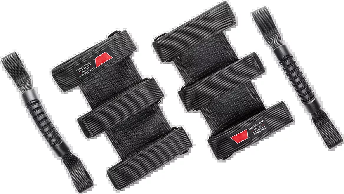 Warn Pair Black Rubber Universal UTV Side by Side Roll Cage Bar Grab Handles