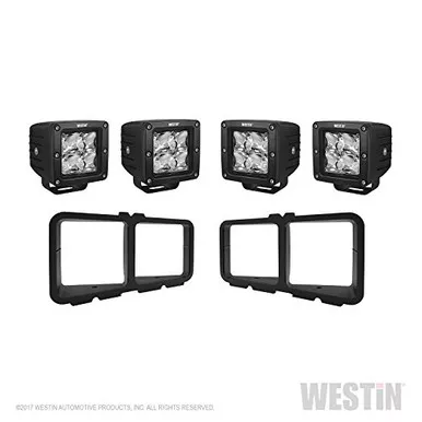 Westin 58-9915 Outlaw Bumper Square Light Kit Textured Black