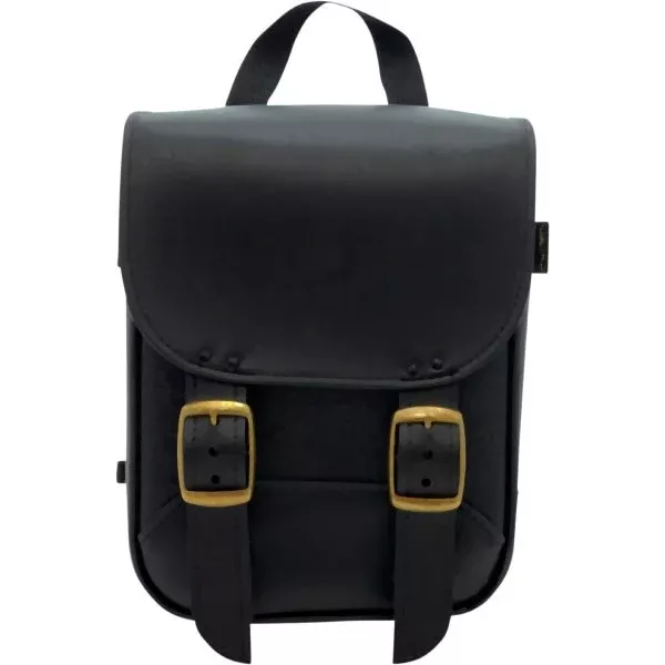 Willie & Max Black Brass Monkey Sissy Bar Backrest Bag 8 x 10 x 4.5 Universal