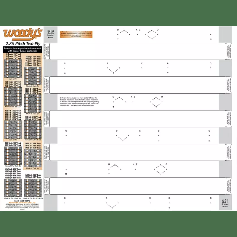 Woody’s Template 2.86PT 2-Ply Trac