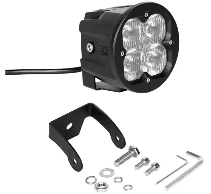 XK Glow 1pc C3 Cube Light With RGB Accent Lighting Kit Driving Beam Fog Mount