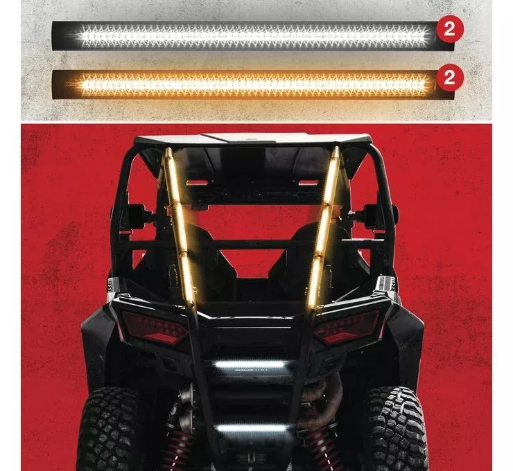 XK Glow 4pc White/Amber Plug And Play Tube Kit Emergency Strobe Light Series UTV