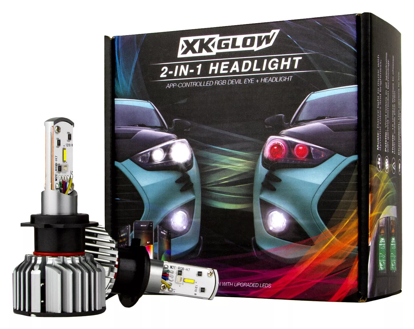 XKGLOW 2-in-1 RGB H4 LED Headlight Bulb Kit