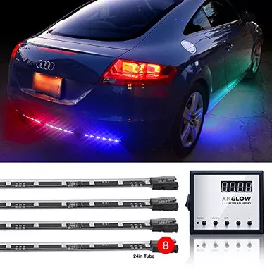 XKGLOW XK041006 8pc 24in UFO Style LED Undercar Light Kit with Remote Control
