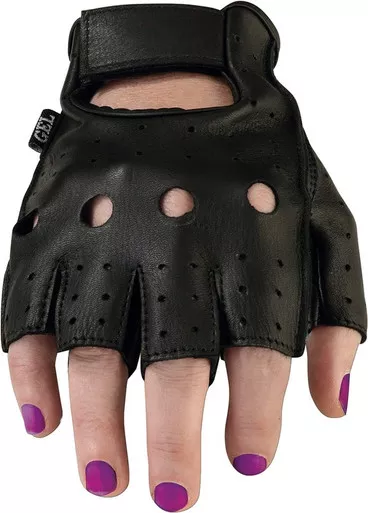 Z1R 243 Black Womens Half Gloves