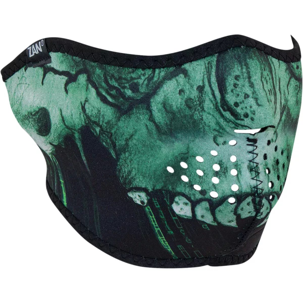 ZAN HEADGEAR 2503-0432 WNFM452H Neoprene Half Mask cyber skull